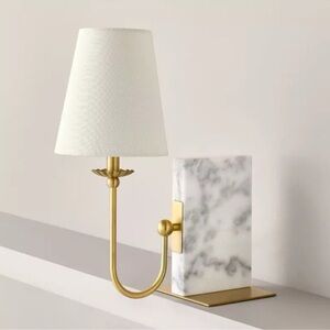 Marble Bookshelf Bookend Lamp Brass Iron Hearth & Hand Magnolia NEW IN BOX